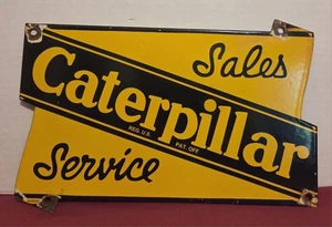 VINTAGE RAUPE TRAKTOREN 12" PORZELLAN VERKAUFSSERVICE GAS ÖL SCHILD - Bild 1 von 7