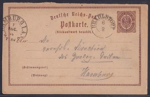 75463) Sello BRAHLSTORF Mecklemburgo 1874 en P3F según sello de herradura HAMBURGO - Imagen 1 de 2