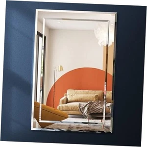 Mirror on Mirror Bathroom Wall Mirror, 20x30 Inch Modern Frameless Mirrors for - Picture 1 of 7