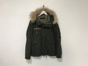 United Arrows Wool Military Jacket Fur Men M Earth Tones 62cm Used - Picture 1 of 5