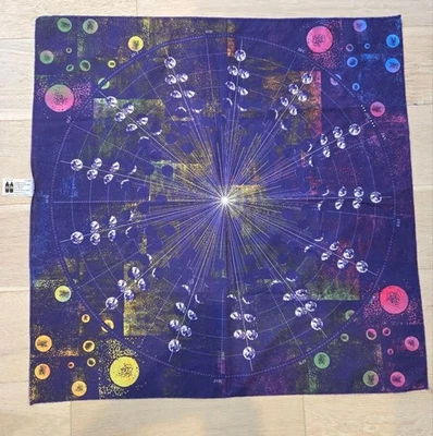 LUSH KNOT WRAP RECYCLED FABRIC PURPLE CELESTIAL MOON PHASES 2017 CALENDAR SQUARE - Image 1 of 4