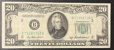 1950 B Twenty Dollar Federal Reserve Note $20 Bill Better Grade #94685 - Image 1 of 2