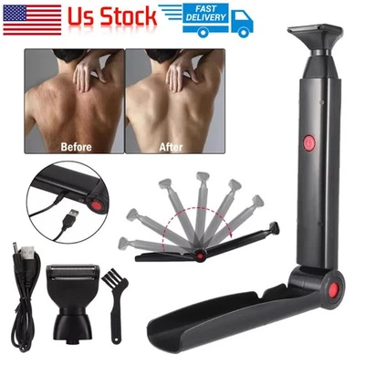Electric Back Shaver For Men Long Handle Body Hair Removal Facial Razor Trimmer - Image 1 of 4