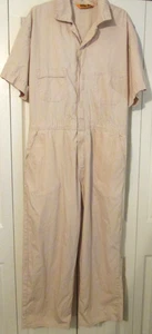 Vtg. Berne Coveralls Jumpsuit Work Mens Size XL 46-48 Beige Short Sleeve - Picture 1 of 6