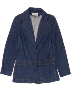 BOBBIE BROOKS Womens 2 Button Denim Blazer Jacket UK 8 XS Blue AH03 - Picture 1 of 3