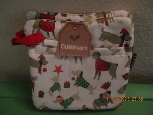 Neu 2er Set Cuisinart Weihnachten Hunde Pullover Druck Hot Pads Topflappen - Bild 1 von 2