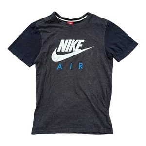 Nike Air T-Shirt Herren Small Schwarz Grau Blau Logo Swoosh Grafik Tee Freizeit Gym - Bild 1 von 10