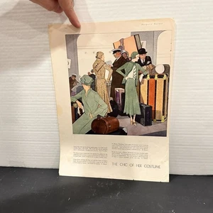 1931 Harper’s Bazaar Fashion Ad – The Chic of Her Costume / Satin Bridal Gown - Picture 1 of 5