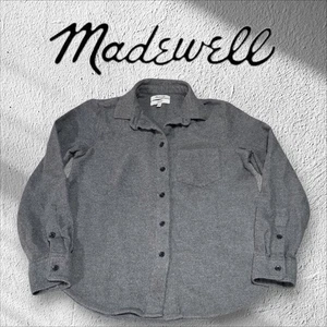 Madewell Flannel Shrunken Ex-Boyfriend Shirt Medium Grey XS - Bild 1 von 8