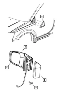 Genuine Mopar Outside Rear-View Mirror Right 68029456AO - Bild 1 von 1