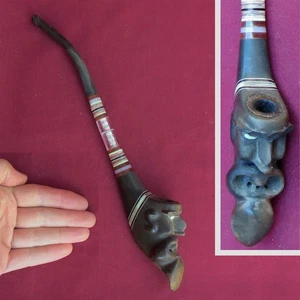 Old Vintage USSR Tobacco Pipe PRISON ART/DEVIL/King Mephistopheles Head 13"=33cm - Picture 1 of 7