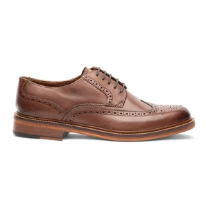 Chapman & Moore Men's Brown Leather Derby Brogue Oxford Dress Office Shoes - Picture 1 of 6