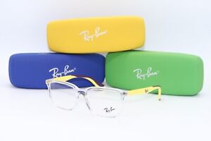 NEW RAY-BAN JUNIOR KIDS RB 1605 3868 CLEAR YELLOW AUTHENTIC EYEGLASSES 49-16