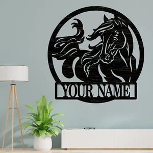 Personalized Horse Family or child name sign, Wood plaque sign,wood Crafts - Picture 1 of 6
