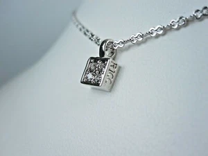 Nina Ricci Square Rhodium Plated Pendant with Swarovski Crystal - 16-18" - 3170 - Picture 1 of 4