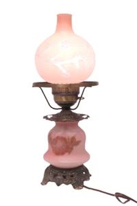 Antique Pink Gone With the Wind Parlor Lamp 18.5'' - Picture 1 of 7