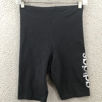 Adidas Sweat Shorts Womens S (actual 26x9) Black High Rise Pull On Flat Front - Image 1 of 4