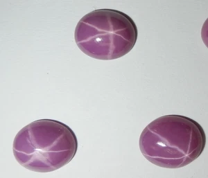 Opaque Star Ruby Oval 11x9 mm Cabochon 6 Rayed Lab-created Stone 3 pieces Lot - Picture 1 of 12