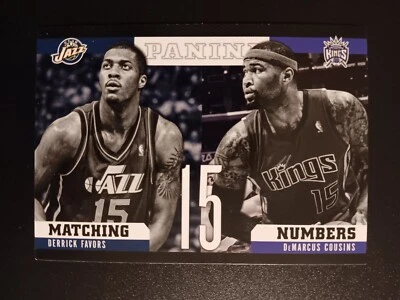 2012-13 Panini Matching Numbers Demarcus Cousins / Derrick Favors #12 #15 - Image 1 of 2