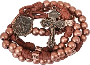 St. Michael Paracord Rosenkranz Perlen Rosenkranz robuste Halskette schnurgebunden Rosenkranz 20" - Bild 1 von 6