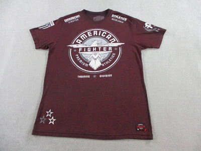 Camisa American Fighter Para Hombres 2XL XXL Roja Blanca Y2K Estampado MMA Hebilla Doble Cara Foto 1 de 4