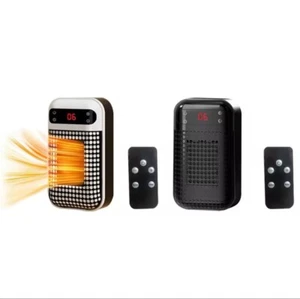 2pieces Portable Wall Heater Cordless 500W Powered Heater For Winter Remote+LED - Picture 1 of 13