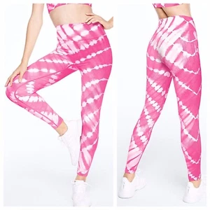 VS VICTORIAS SECRET PINK SEAMLESS WORKOUT PANT TIGHT LEGGING SWEAT TIE DYE M - Picture 1 of 6