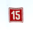 BSA   Troop 15 red felt with white embroidered border   1  7/8" square