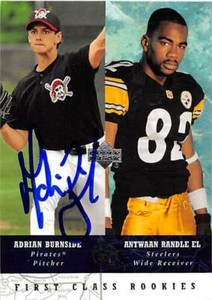 Adrian Burnside autographed baseball card 2002 Upper Deck First Class Rookies