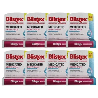 Blistex Berry Bálsamo - Alivio medicinal para labios secos y agrietados FPS15 (paquete de 12) Foto 1 de 3