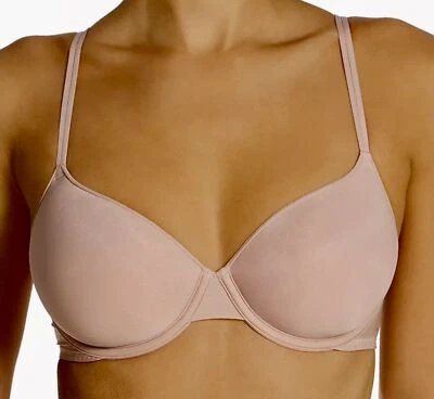 CALVIN KLEIN Sheer Marquisette Subdued Pink Lightly Lined Demi Bra Womens 38DD - Image 1 of 4
