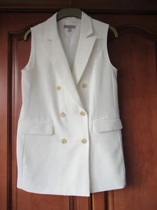 H & M WOMANS SLEEVELESS DOUBLE BREASTED WAISTCOAT TOP - EURO S -REDUCED! - Picture 1 of 8