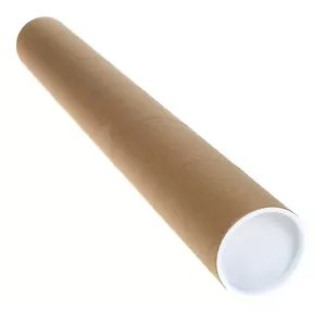 3"x30" Heavy Duty Kraft Mailing Shipping Tubes with Caps - 5 pcs - Picture 1 of 1