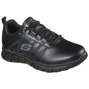 Zapatos de trabajo Skechers para dama antideslizantes negros espuma viscoelástica Sure Track Erath - Imagen 1 de 3