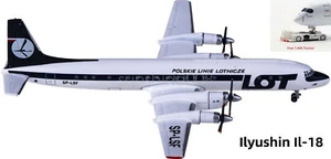 (Rare)1:400 AeroClassics AC411092 LOT Ilyushin Il-18 SP-LSF+Free Tractor - Picture 1 of 6