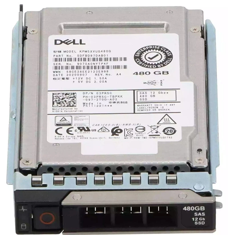 3PR5C DELL TOSHIBA 480GB 12G SAS 2.5” SFF SSD SOLID STATE DRIVE KPM5XVUG480G - Image 1 of 1