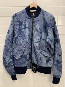 NWT G Star Raw Medium Blue Camo Bomber Jacket - Picture 1 of 5