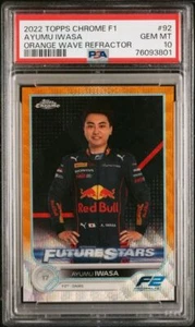 AYUMU IWASA 2022 TOPPS CHROME F1 ORANGE WAVE REFRACTOR #D 12/25 PSA 10 POP 2 - Picture 1 of 2