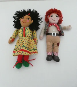 Vintage Rosie and Jim Ragdolls 10" beanie Soft Plush Rag Doll 1990's toys - Picture 1 of 4
