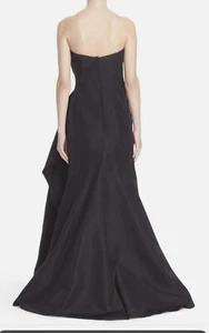 🖤 CAROLINA HERRERA Black Lavish Bow Sweetheart Strapless Silk Faille Gown 6 US - Picture 1 of 4