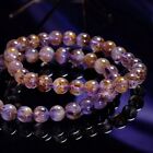 Super Seven 7 Purple Quartz Round Beads Balance Healing Women Men Bracelet Gift