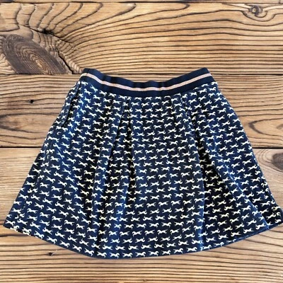 Saia flare Johnnie B (Boden) azul marinho e branco estampa de cavalo tamanho 14-15y - Imagem 1 de 3