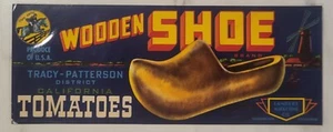 LABEL Wooden Shoe Tomatoes Tracy Patterson Lambert Sacramento California - Picture 1 of 1