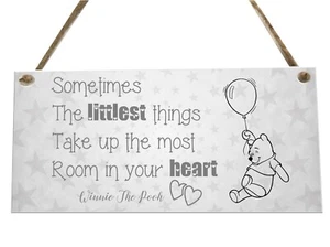 Winnie The Pooh Room in Heart Walt Disney Quote House Novelty Wooden Plaque Sign - Picture 1 of 1
