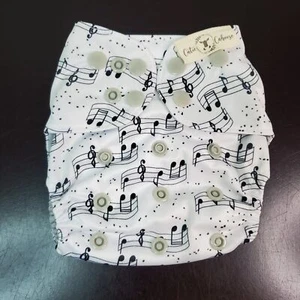 Cutie Caboose Newborn Pocket Diaper NEW Sheet Music Notes AWJ - Picture 1 of 2