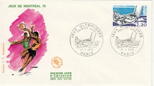 UMSCHLAG 1. TAG GESTEMPELT OLYMPISCHE SPIELE MONTREAL KANADA 1976 BASKETBALL - Bild 1 von 1