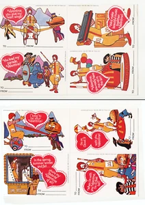 Vintage McDonalds 1975 Valentinstag ungeschnittenes Blatt Valentinstag - 2 Designs - Bild 1 von 5