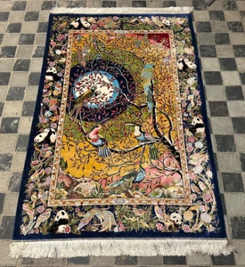High Quality Silk Rug Wall Hanging Pictorial Rug Silk Carpet 150 x 100 cm - Picture 1 of 12