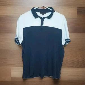 Michael Kors Herren Poloshirt Drei Knöpfe Navy & Weiß Kurzarm Größe L - Bild 1 von 12