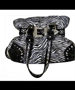 Y2K Zebra Print Faux Leather Shoulder Bag - Picture 1 of 3